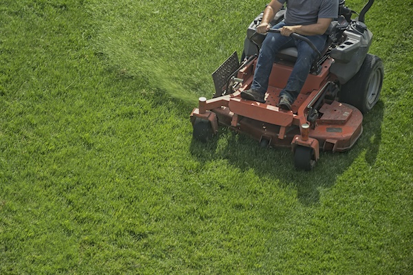 man cutting the lawn
